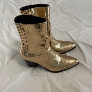 Zara gold booties size 40